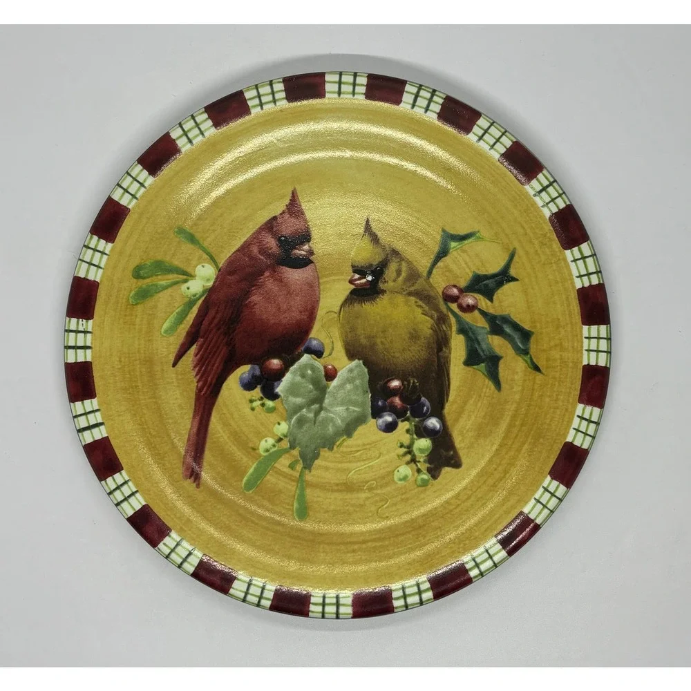 Lenox Winter Greetings Cardinal Everyday Salad Plate Catherine McClung New
